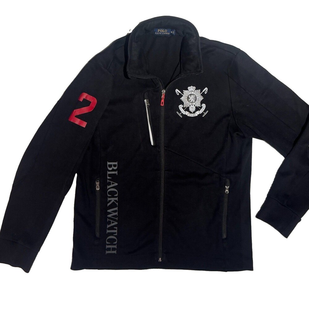Polo Ralph Lauren Blackwatch Jacket Full Zip Reflective Hooded Pony Track MD